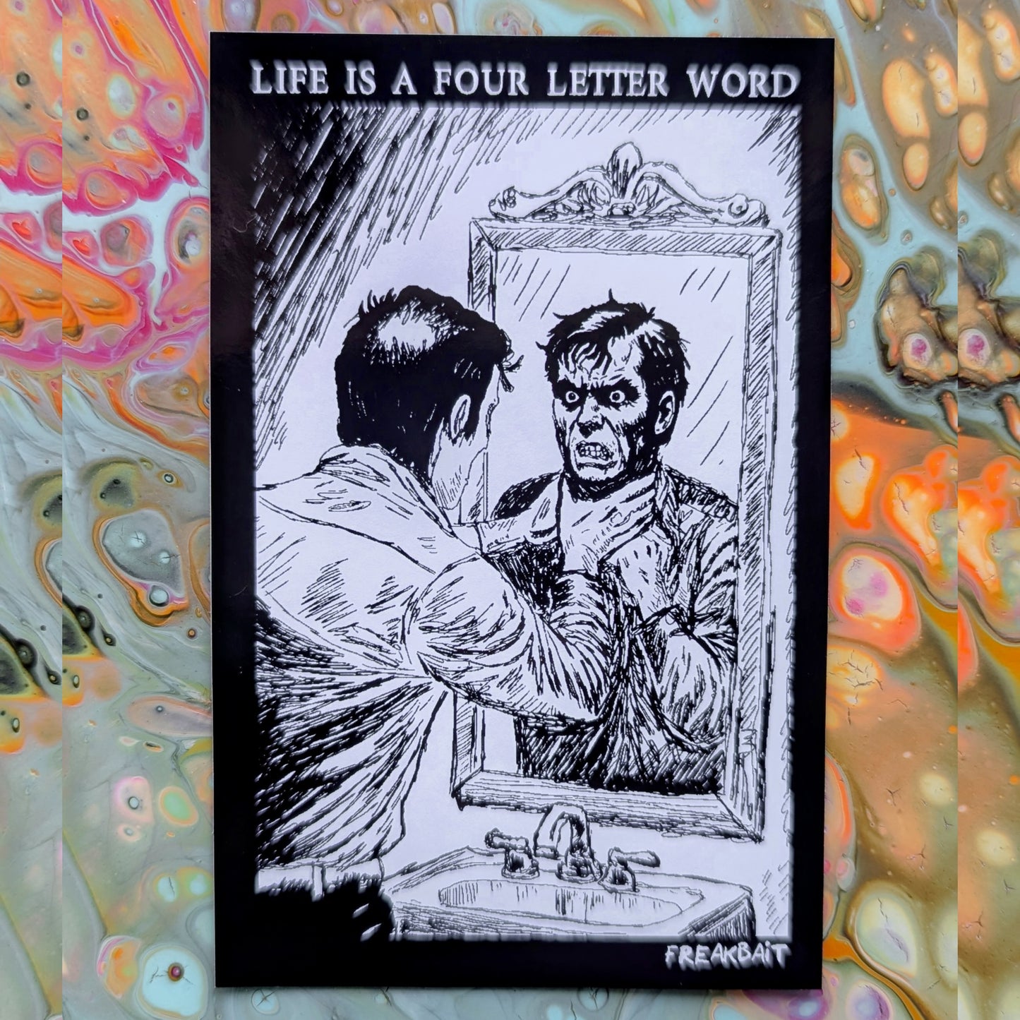 LIFE IS A FOUR LETTER WORD (sticker)