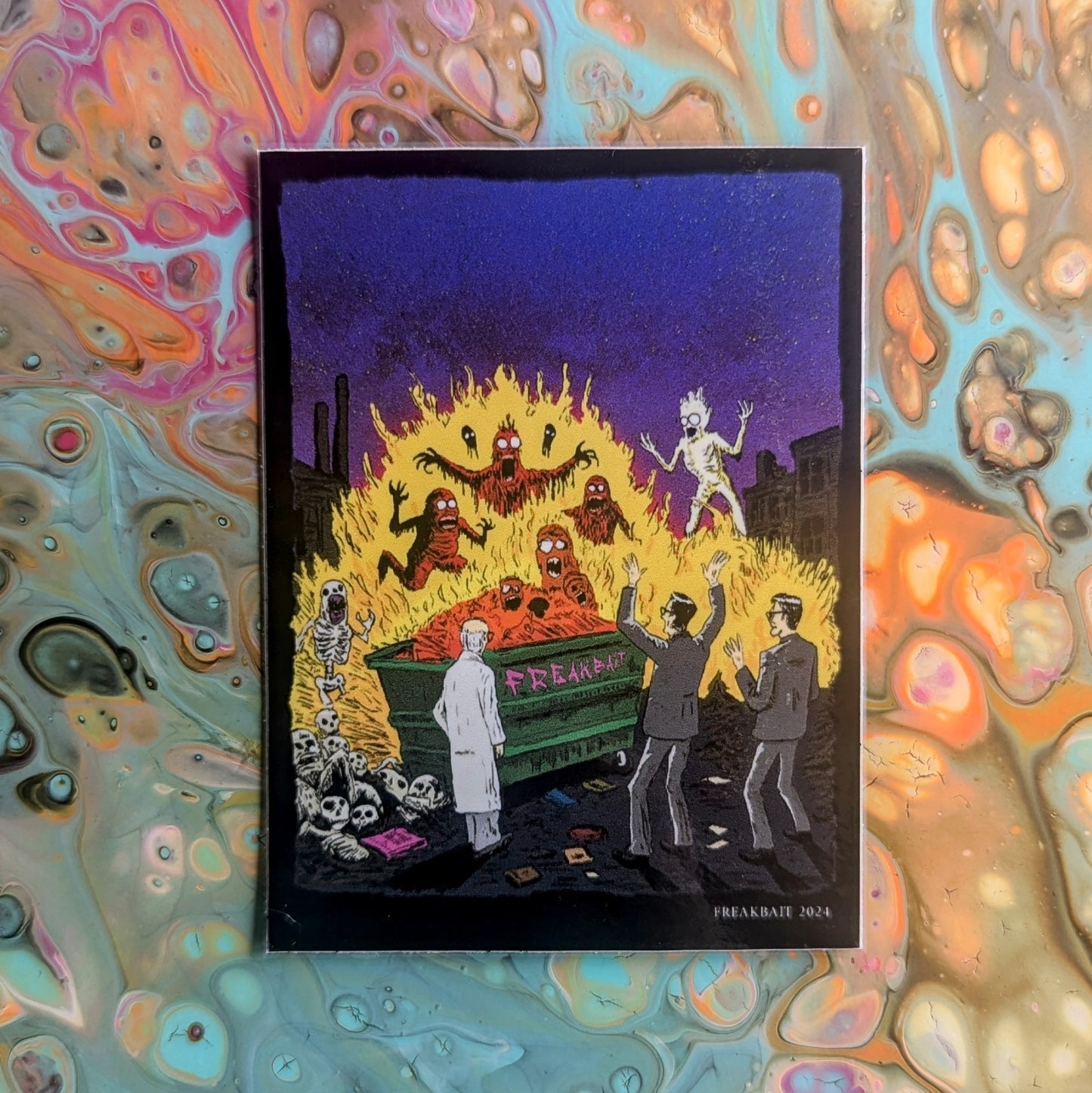 HAUNTED DUMPSTER FIRE (sticker)