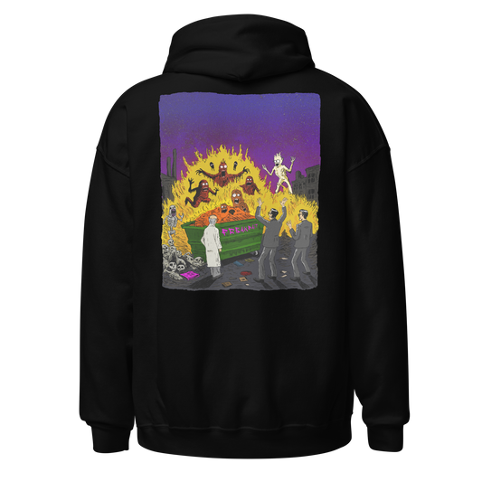 HAUNTED DUMPSTER FIRE (backprint hoodie)