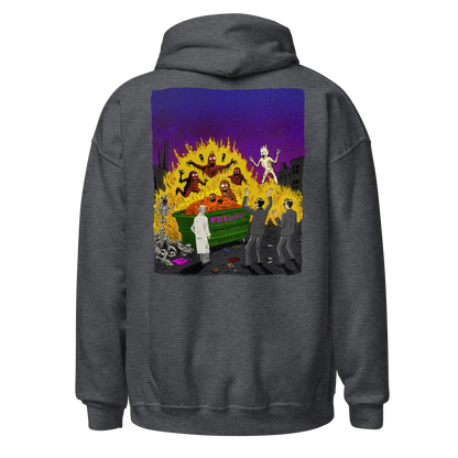 HAUNTED DUMPSTER FIRE (backprint hoodie)