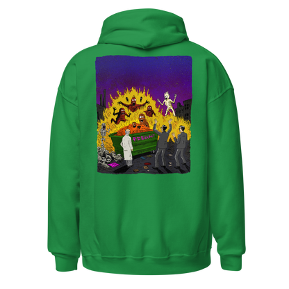 HAUNTED DUMPSTER FIRE (backprint hoodie)