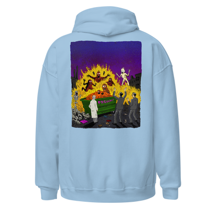 HAUNTED DUMPSTER FIRE (backprint hoodie)