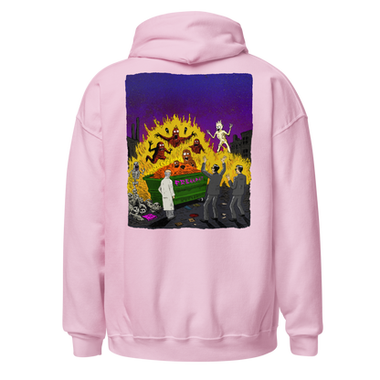 HAUNTED DUMPSTER FIRE (backprint hoodie)