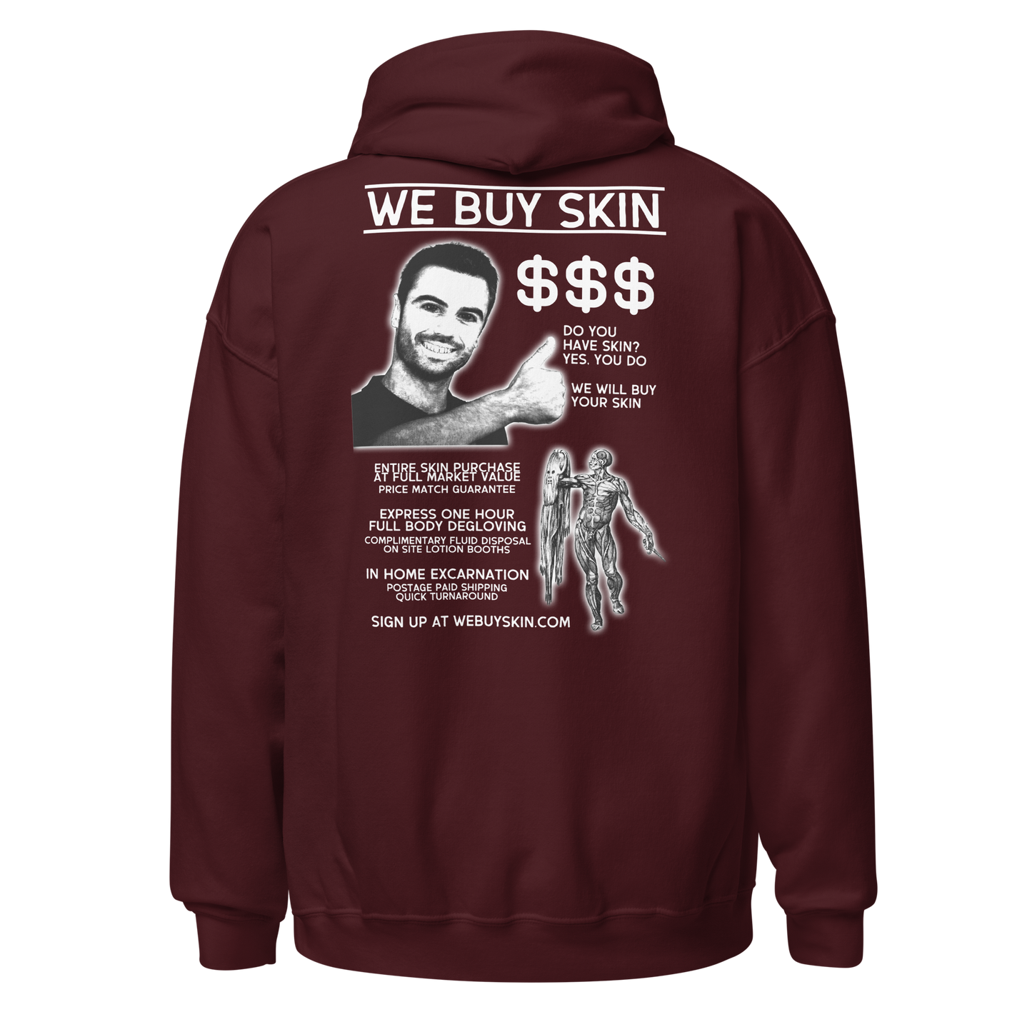 WE BUY SKIN (backprint hoodie)