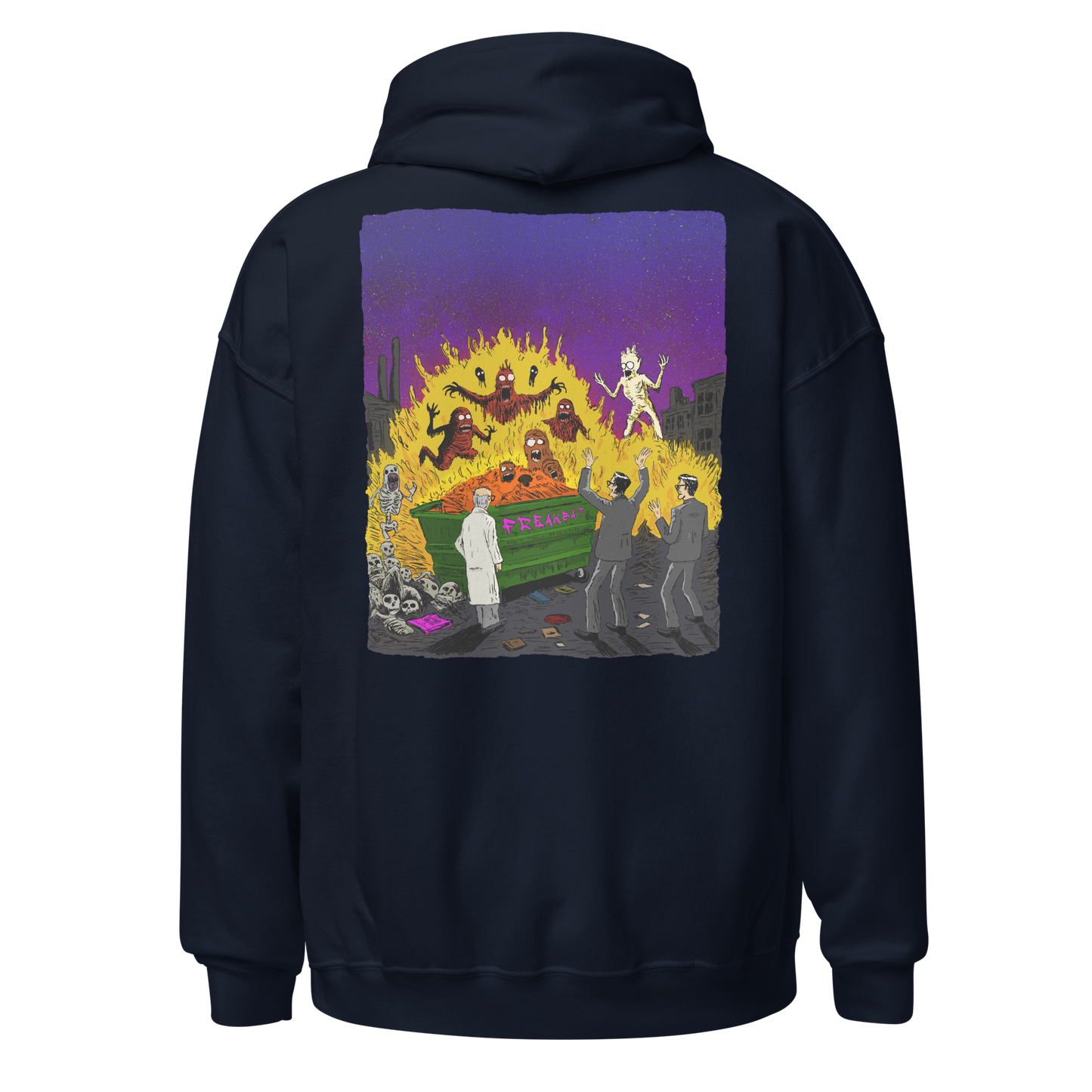 HAUNTED DUMPSTER FIRE (backprint hoodie)