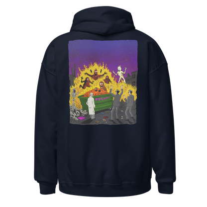 HAUNTED DUMPSTER FIRE (backprint hoodie)