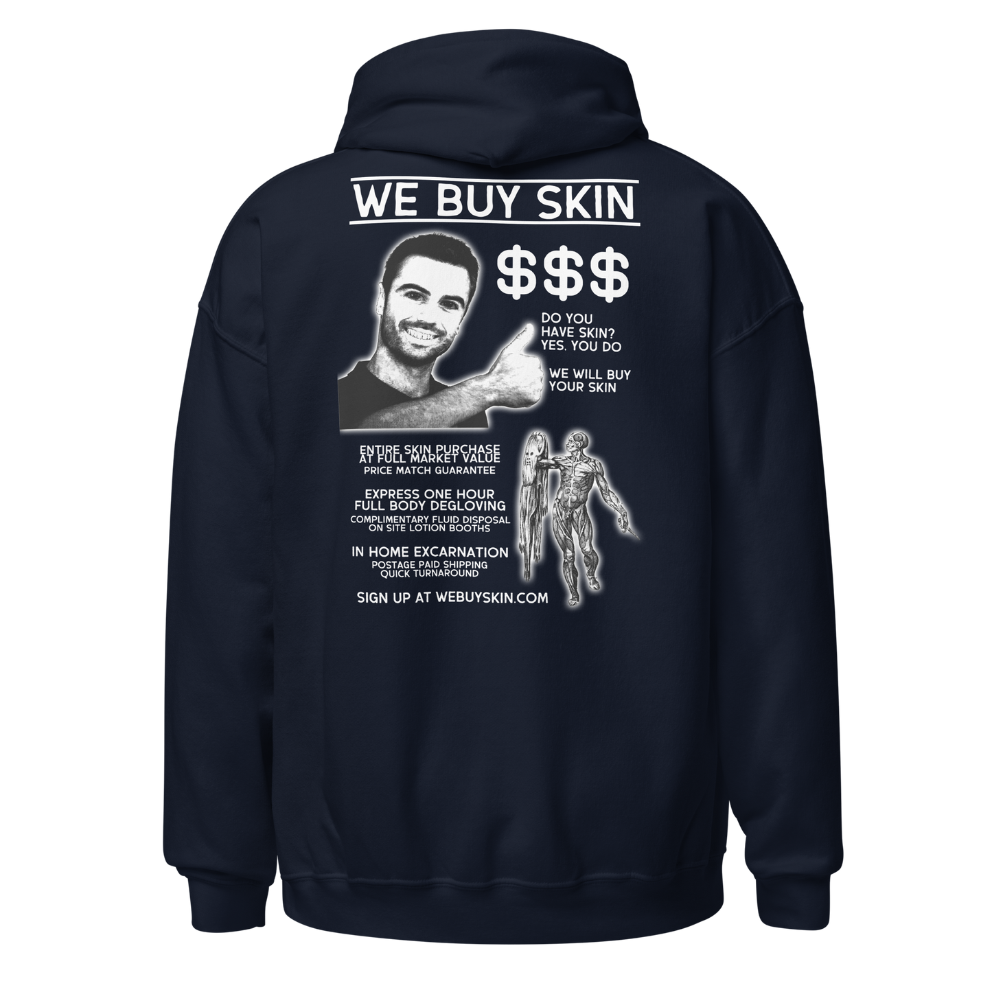 WE BUY SKIN (backprint hoodie)