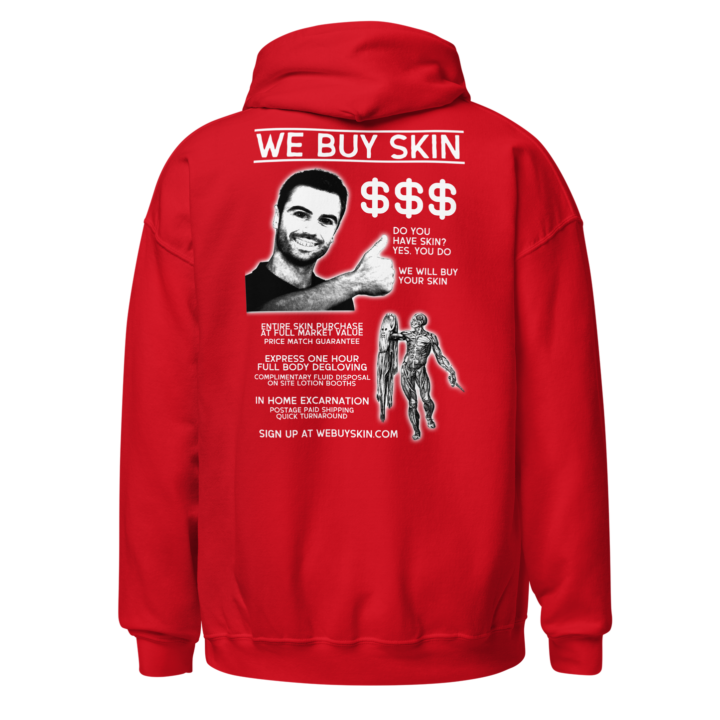 WE BUY SKIN (backprint hoodie)