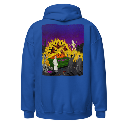 HAUNTED DUMPSTER FIRE (backprint hoodie)