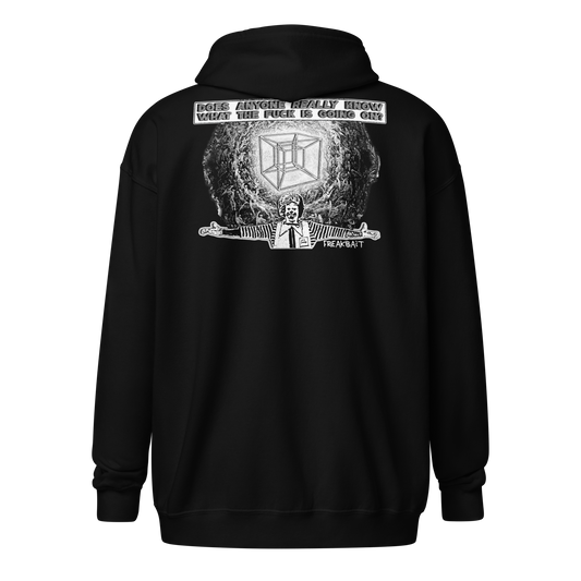 DOES ANYONE REALLY KNOW? (backprint zip hoodie)