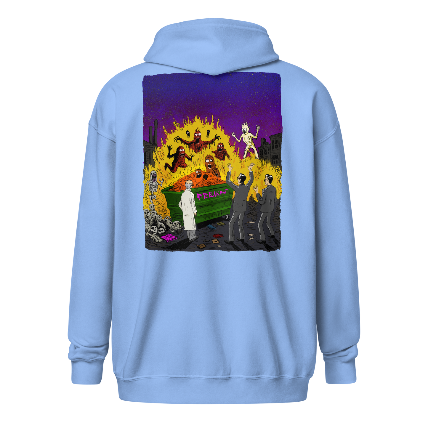 HAUNTED DUMPSTER FIRE (backprint zip hoodie)