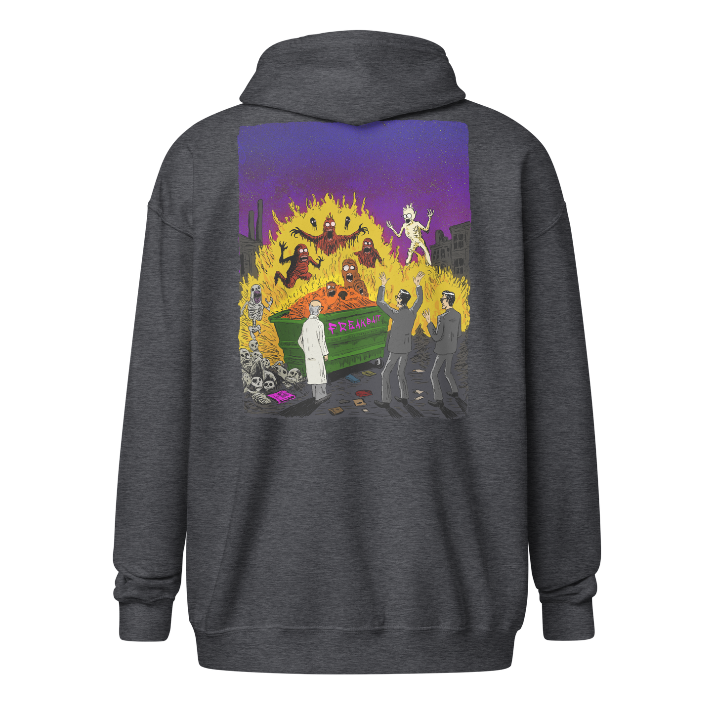 HAUNTED DUMPSTER FIRE (backprint zip hoodie)