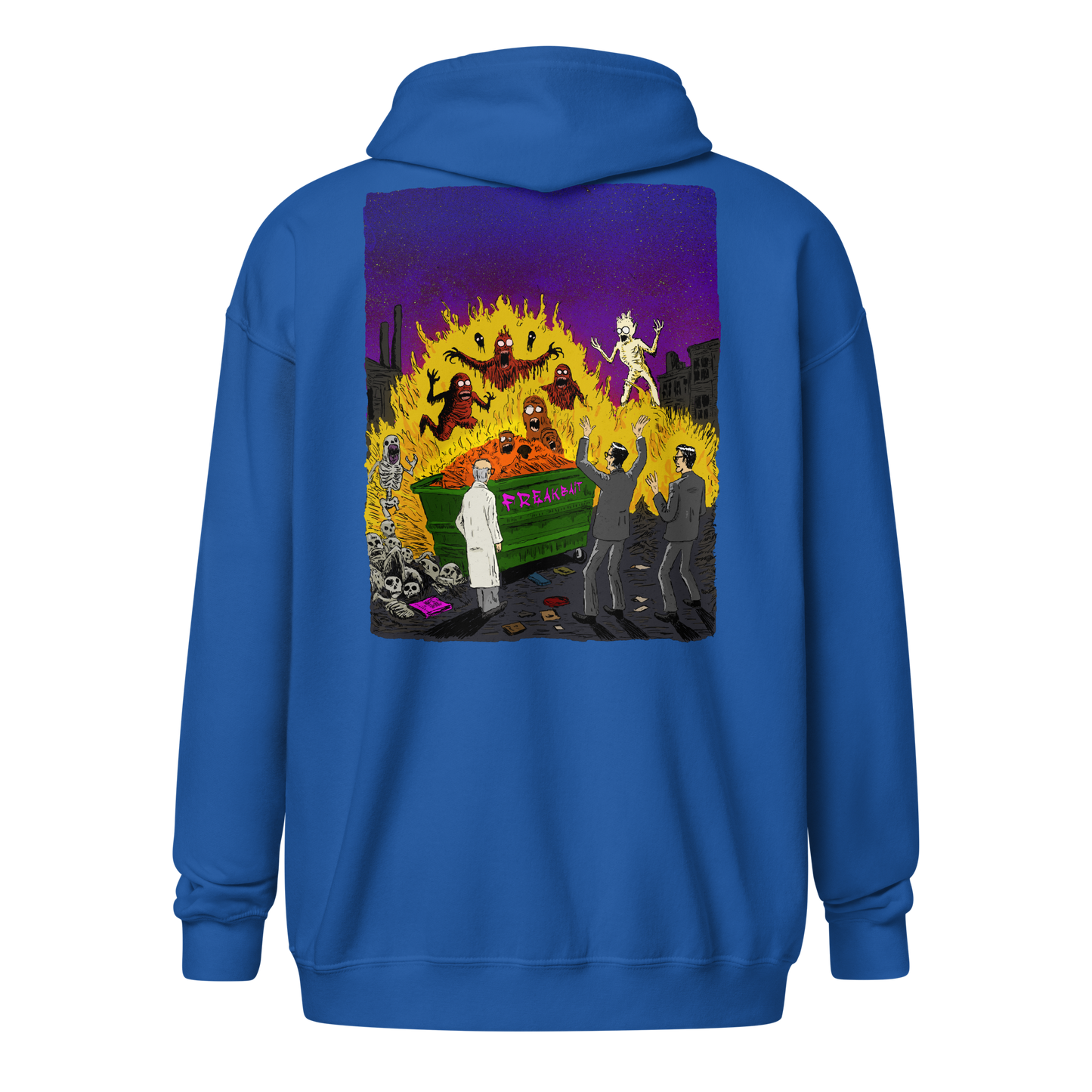 HAUNTED DUMPSTER FIRE (backprint zip hoodie)