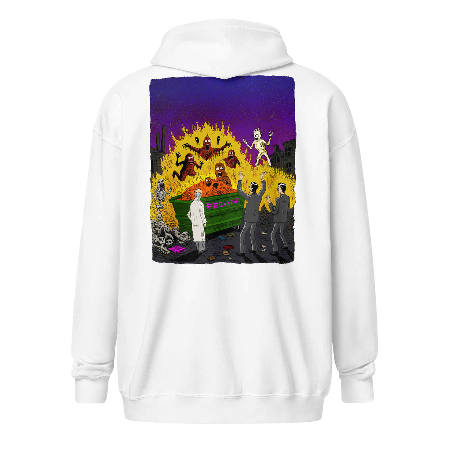 HAUNTED DUMPSTER FIRE (backprint zip hoodie)